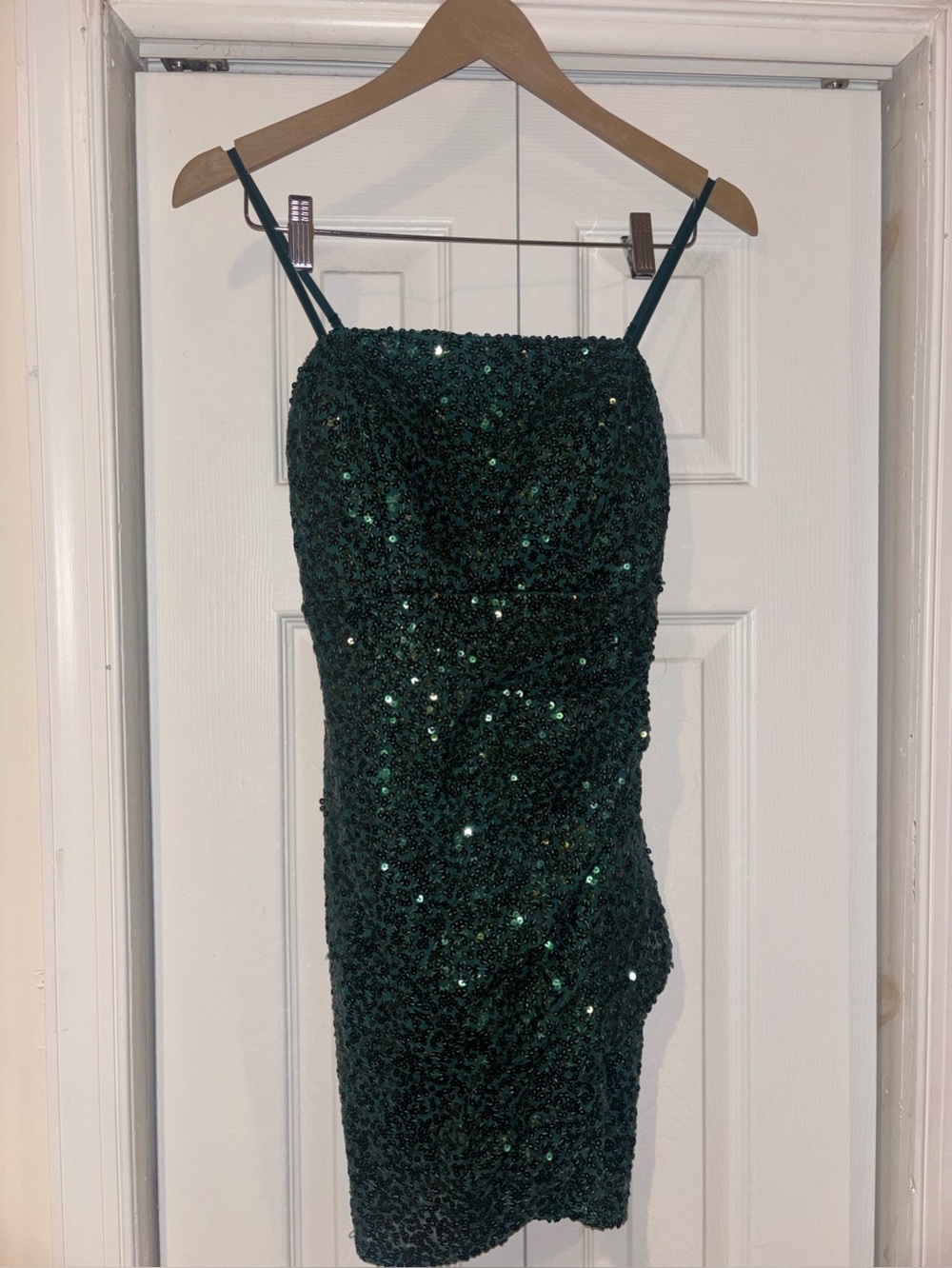 Crystal Sky Sequin Mini Dress — Green — NWT